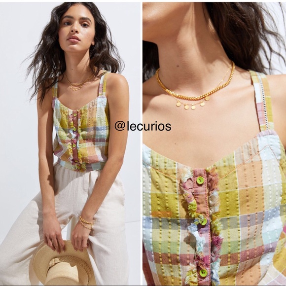 NWT Anthropologie Plaid Tank. Size 14 - Picture 2 of 9